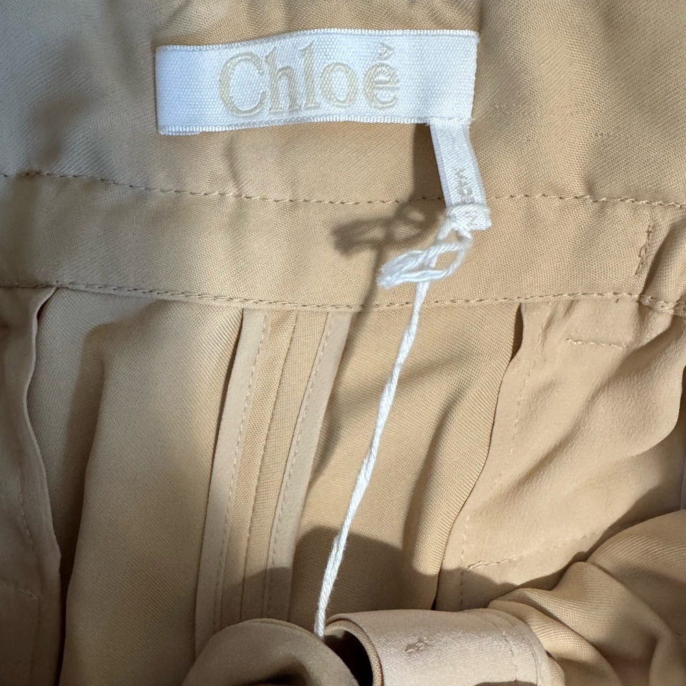 Chloé Tan Trousers with Brown Belt - Picture 4 of 5